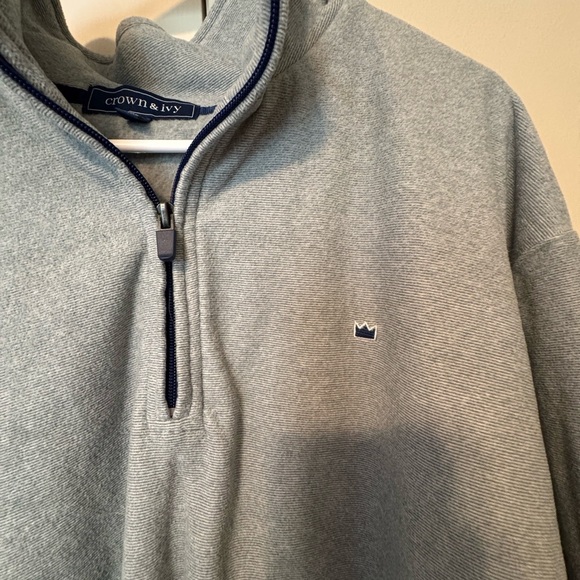 Crown & Ivy Men's Gray Zip-Up Sweater - Picture 2 of 6